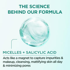 Garnier micellar texture on cotton pad demonstrating gentle makeup and oil lift benefit