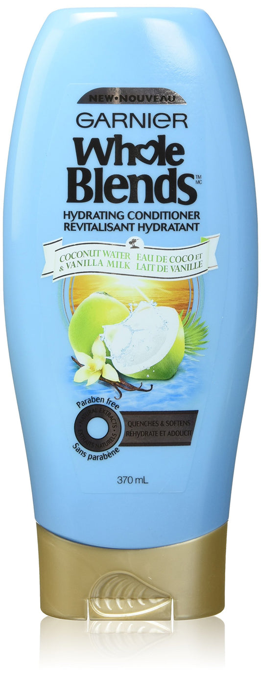 Garnier bottle front packaging showing coconut and vanilla for lightweight hydration