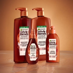 Garnier Whole Blends coconut and cocoa ingredients emphasizing natural extracts