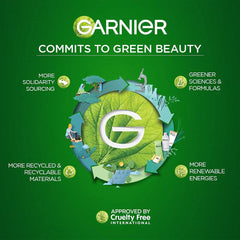 Garnier beside everyday items to show 40g size and travel-friendly benefit