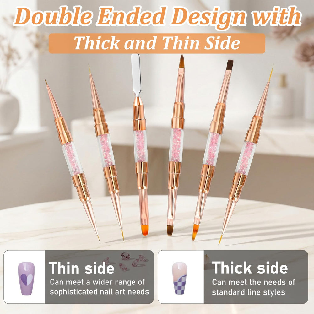 GASRONS brush painting fine nail art demonstrating precise line work