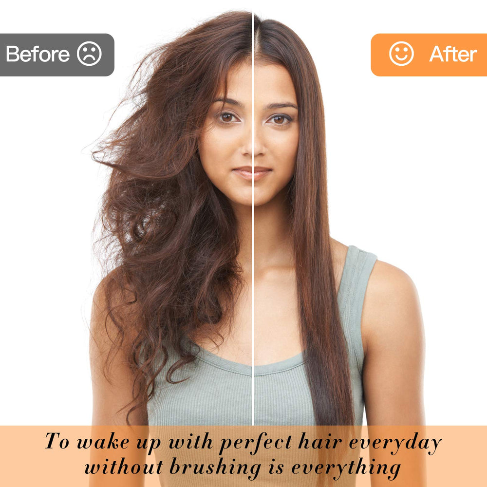 GB Selected bonnet placed on a bedside table illustrating overnight hair care routine