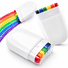 GCCL front packaging showing two rainbow stripe fan brush sticks and branding for quick pride makeup