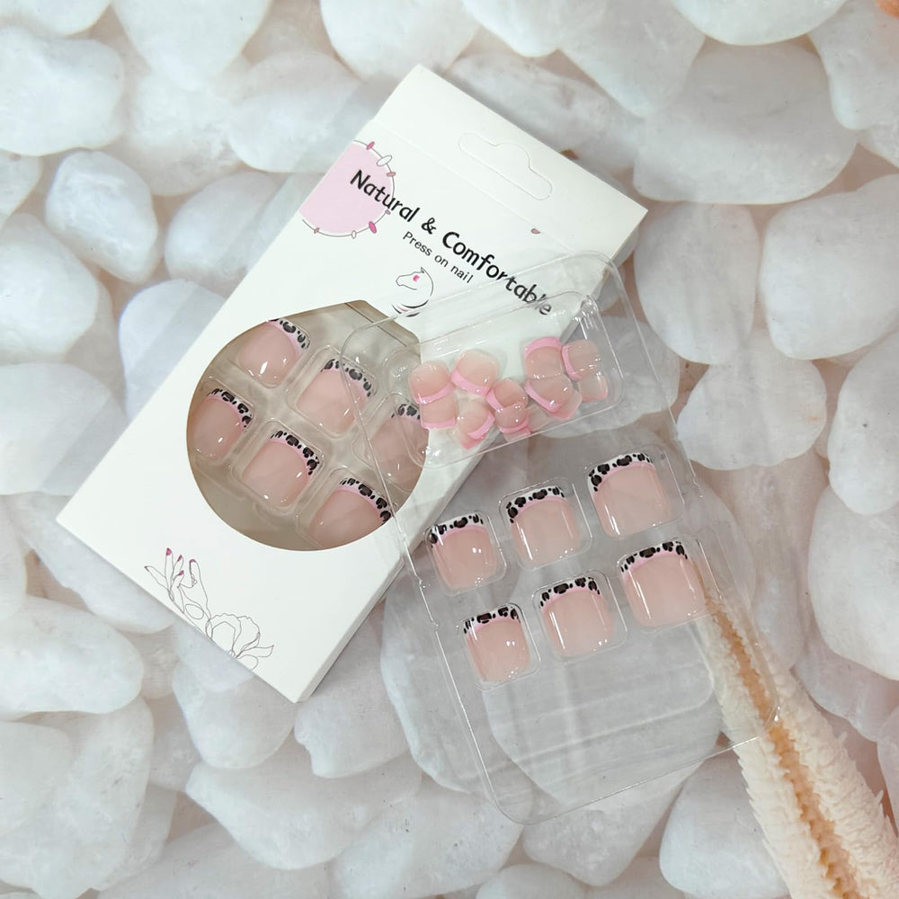 GCSQW press-on toenails worn with sandals, instant summer-ready pedicure