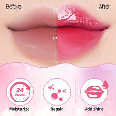 GECOMO applicator wand with lip oil demonstrating precise, non-sticky application for easy touch-ups