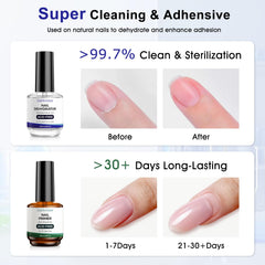 GELAMBER primer being applied on nail to improve product adhesion