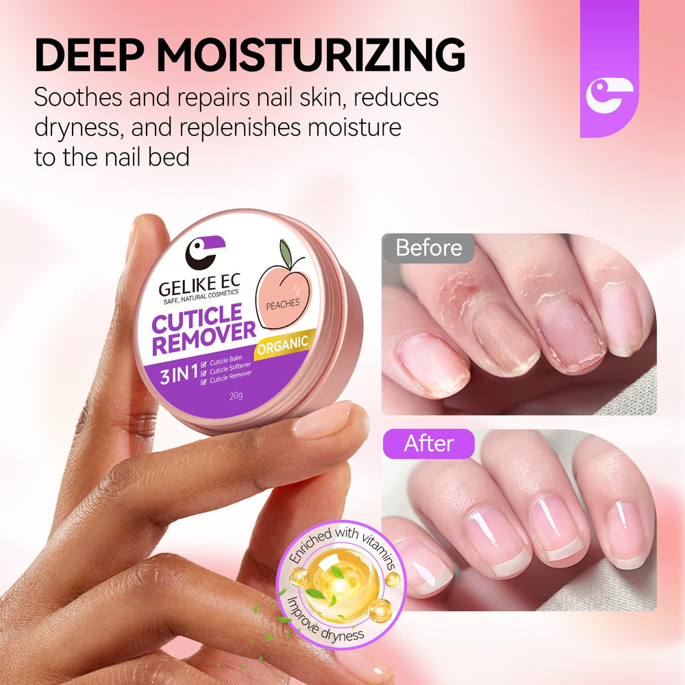 gelike ec ingredients display with shea and aloe vera, natural hydration benefit