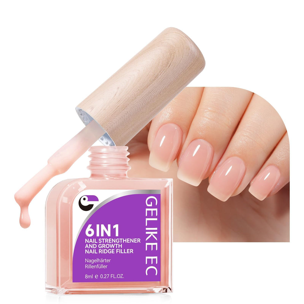 gelike ec front packaging showing bottle and nude shade for polished look