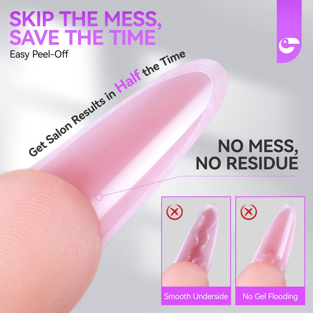 gelike ec form in salon use with builder gel curing, consistent light penetration benefit