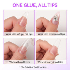 gelike ec press-on before and after demonstrating secure long-lasting adhesion