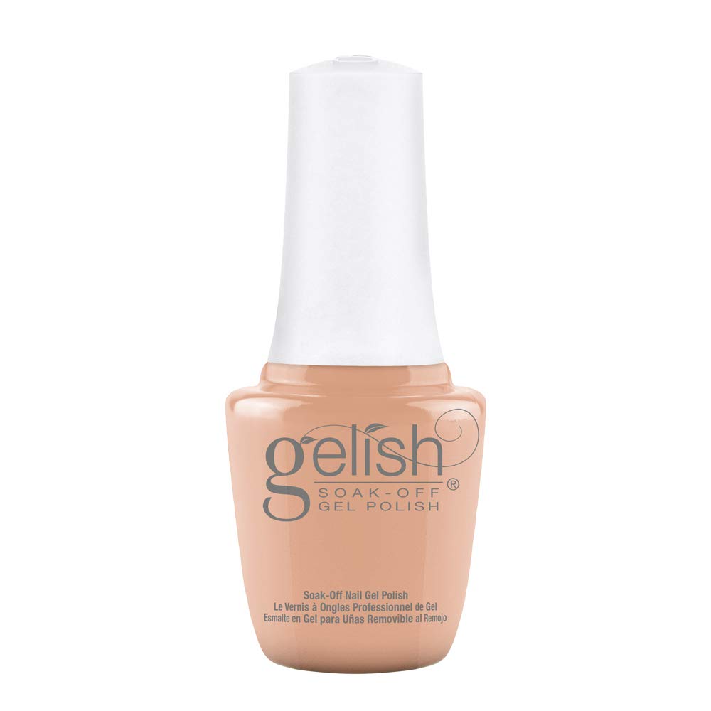 Gelish mini front bottle showing Creme De La Femme shade and portable convenience
