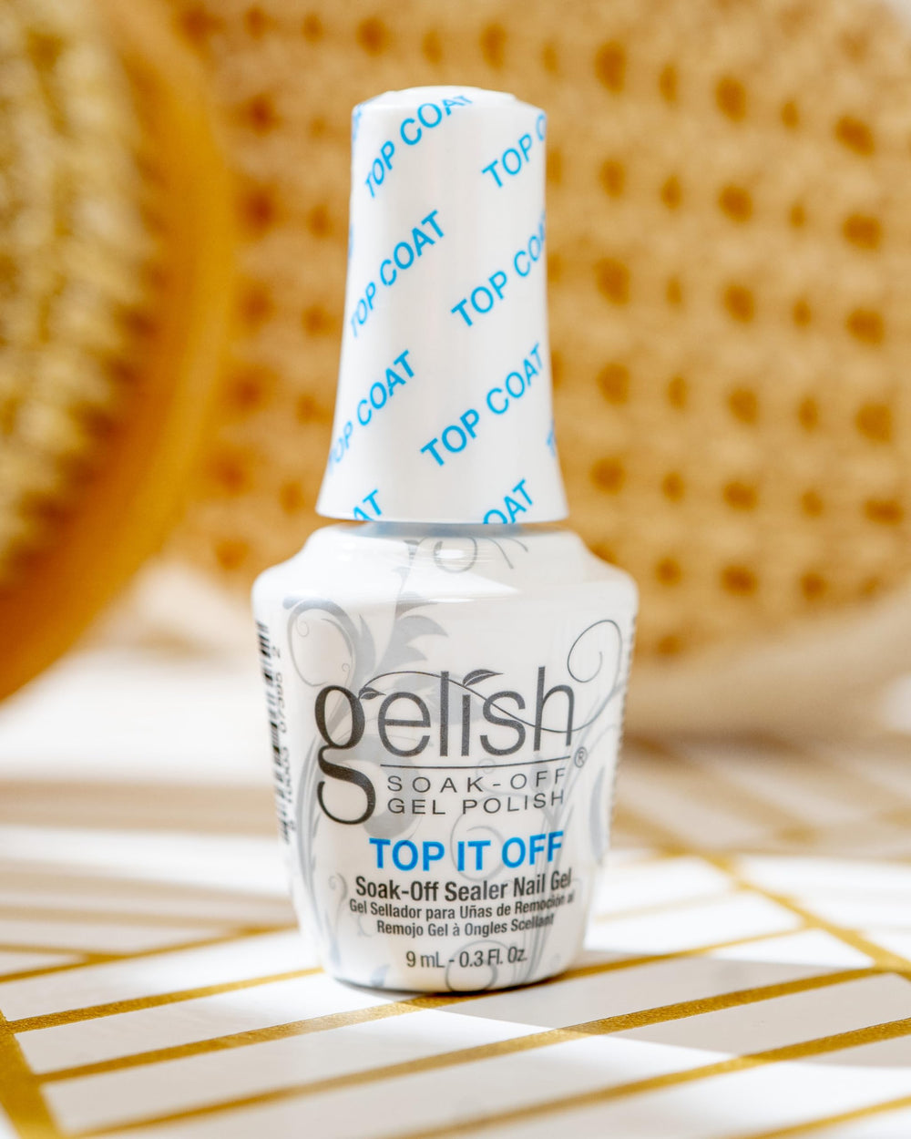 Gelish brush stroke texture close-up showing smooth high-gloss benefit