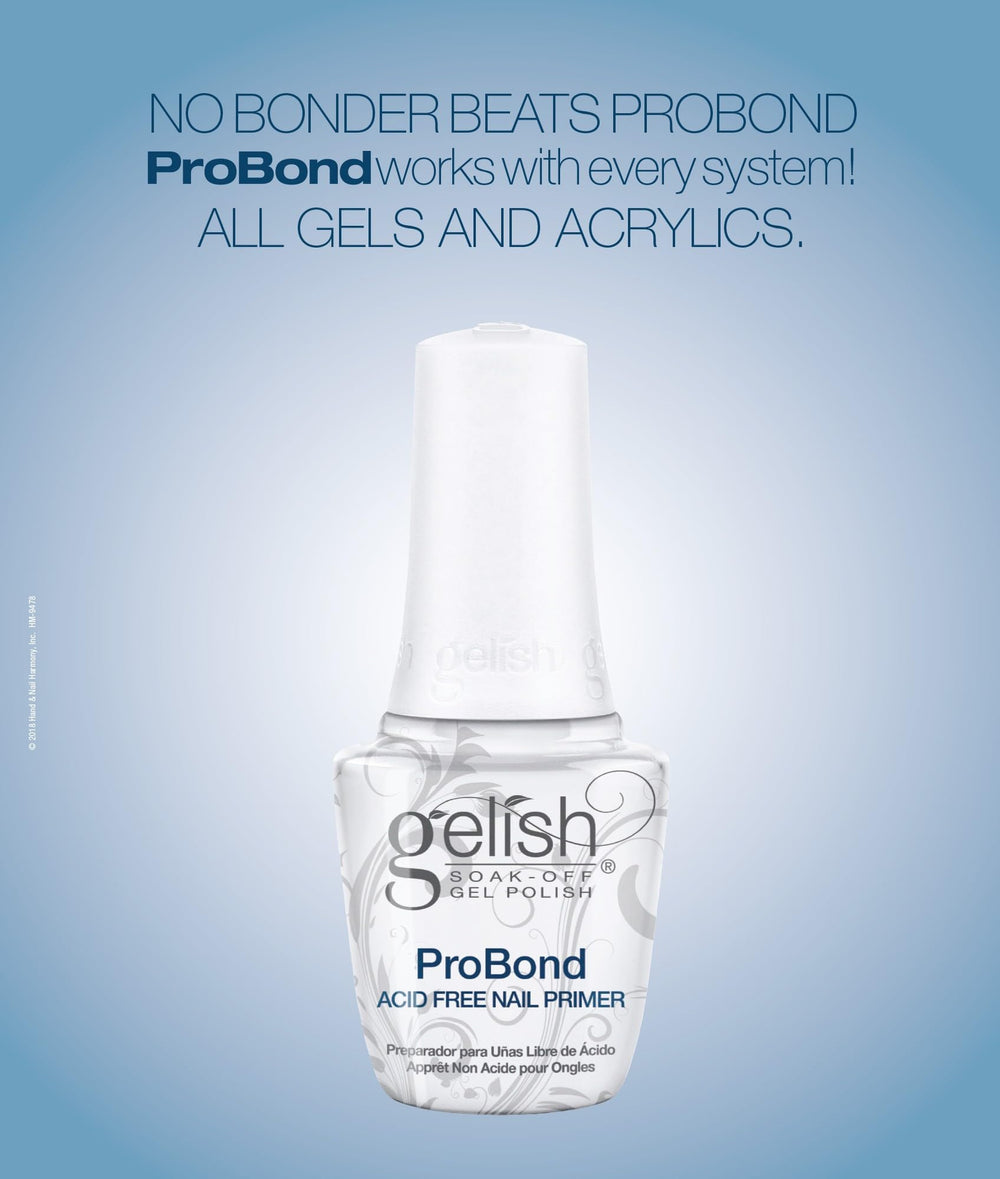Gelish ProBond brush application on nail plate demonstrating precise bonding benefit