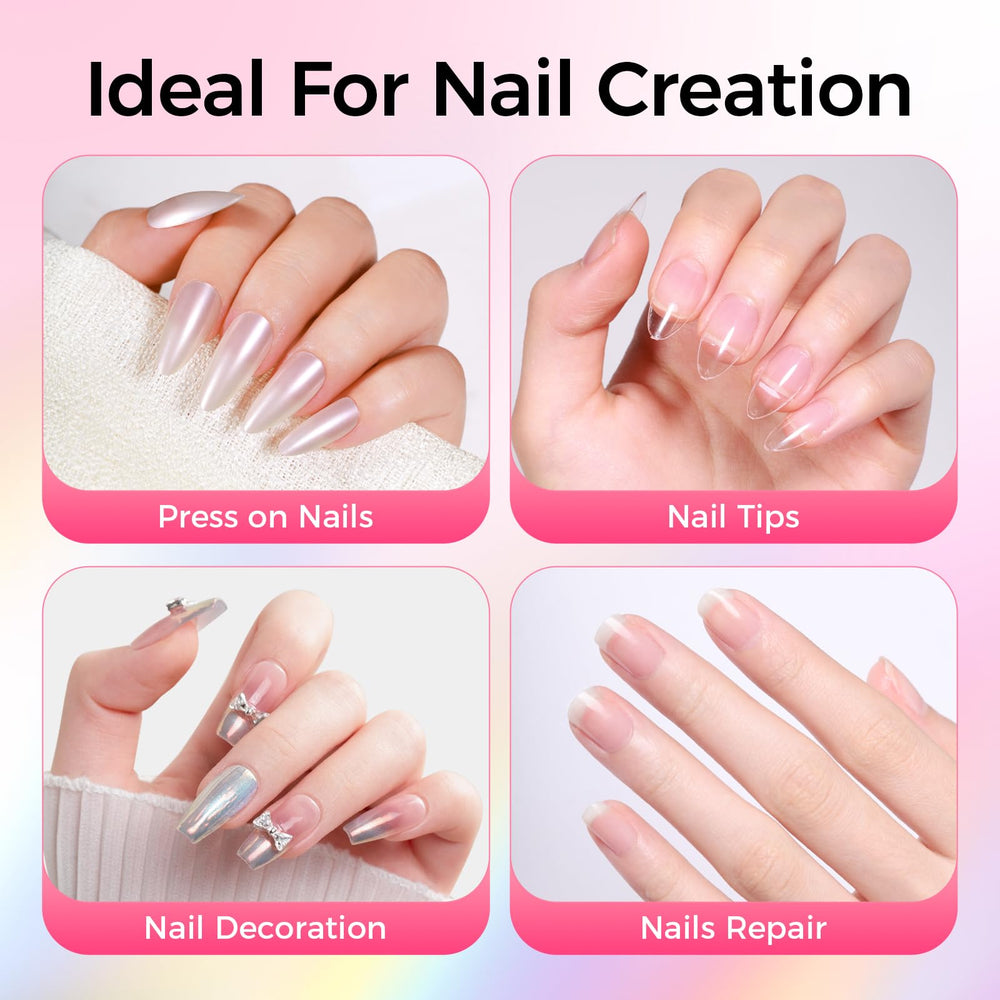 Comparison of nails before and after GELLAKTIK bond showing secure, longer-lasting wear
