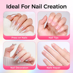 Comparison of nails before and after GELLAKTIK bond showing secure, longer-lasting wear