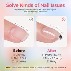 GELLAKTIK cured nail extension side view displaying glossy, strong finish