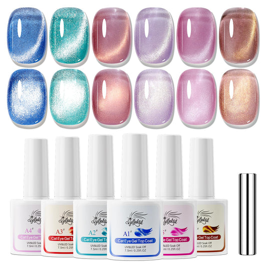 GELLAKTIK front packaging showing all six bottles and magnets, easy storage benefit