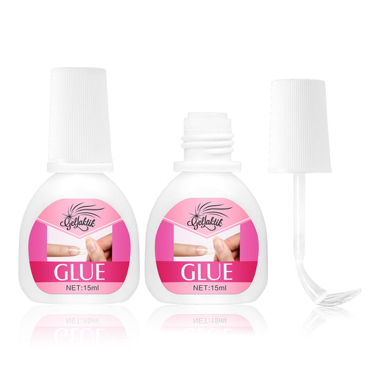 GELLAKTIK front packaging showing two 15ml brush-on bottles and brand name benefit long-lasting adhesion