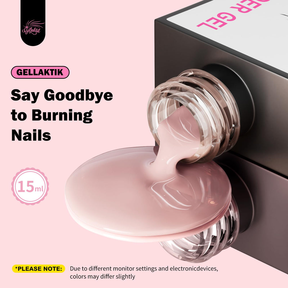 GELLAKTIK clear gel texture close-up showing self-leveling smooth finish