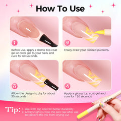 GELLAKTIK lifestyle manicure setting with finished nail art