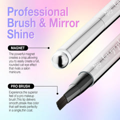 GELLAKTIK pen in use applying gel to nail, makes neat, controlled strokes for salon finish