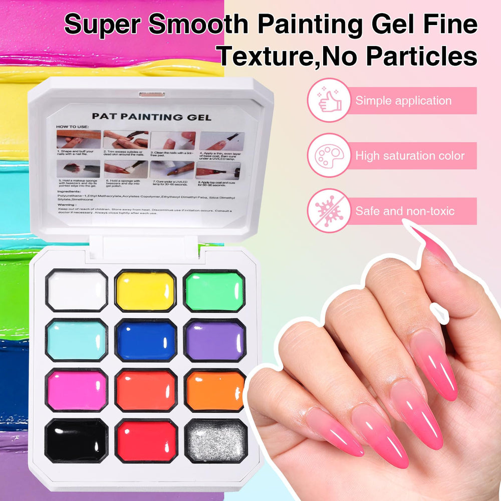 GELLAKTIK sponge applicators arranged with brush and metal grabber for quick patting technique