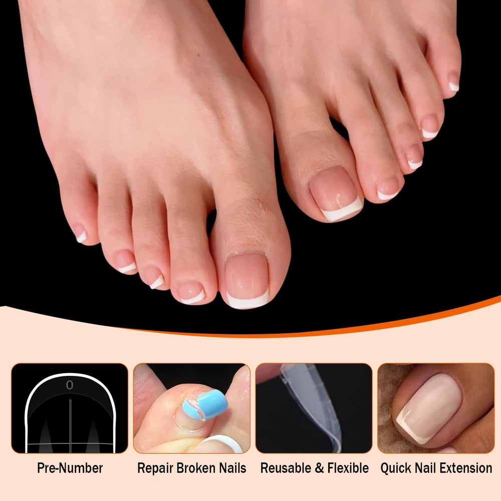 GELLAKTIK cured toenail sample removed from form demonstrating salon-quality finish