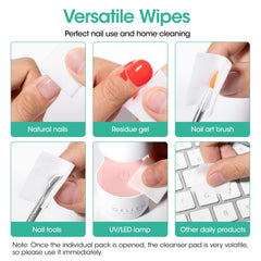 GELLEN alcohol prep wipe cleaning nail surface for better polish adherence