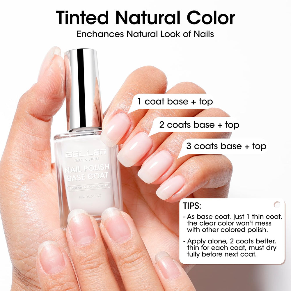 GELLEN application on natural nails for subtle tint and finish