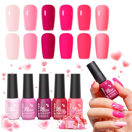 GELLEN front packaging showing six hot pink shades and bold branding for easy selection