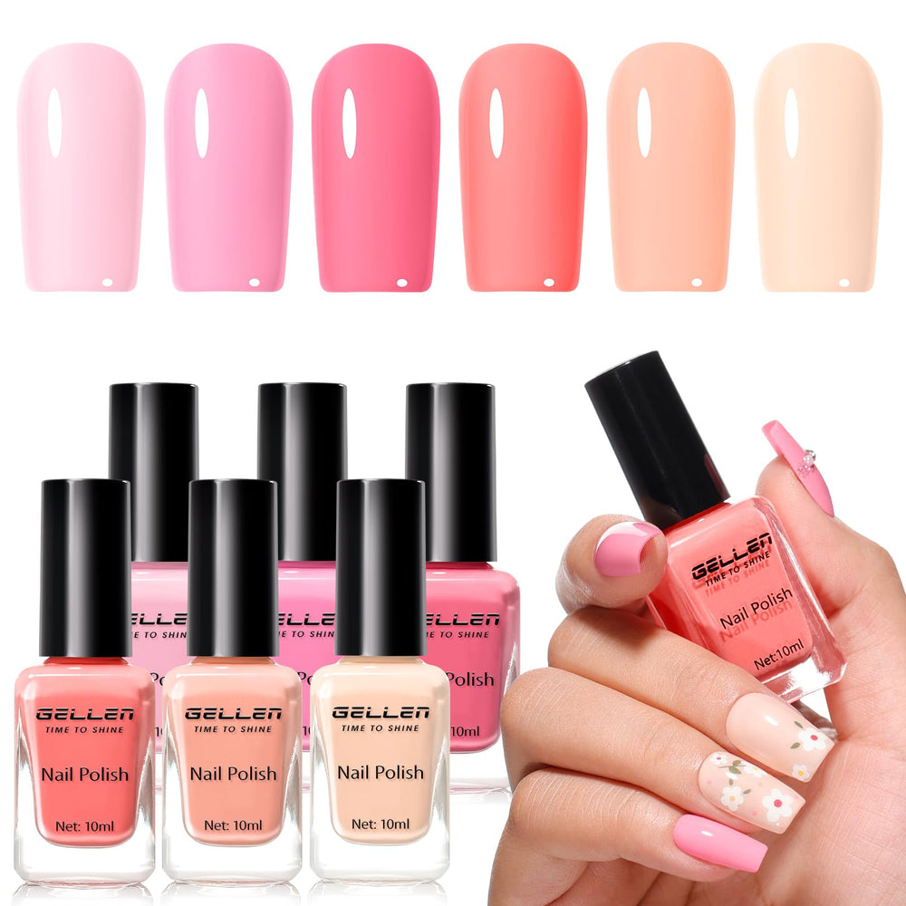GELLEN bottle front view showing bright pink shade and glossy finish benefit