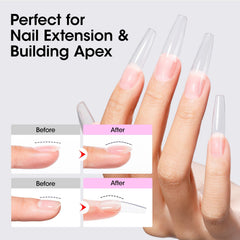 GELLEN brush applying gel onto nail form for precise apex shaping