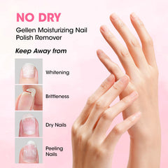 GELLEN cotton pad soaked with remover demonstrating easy polish application and removal