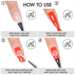 GELLEN manicure examples featuring black white French and floral nail art