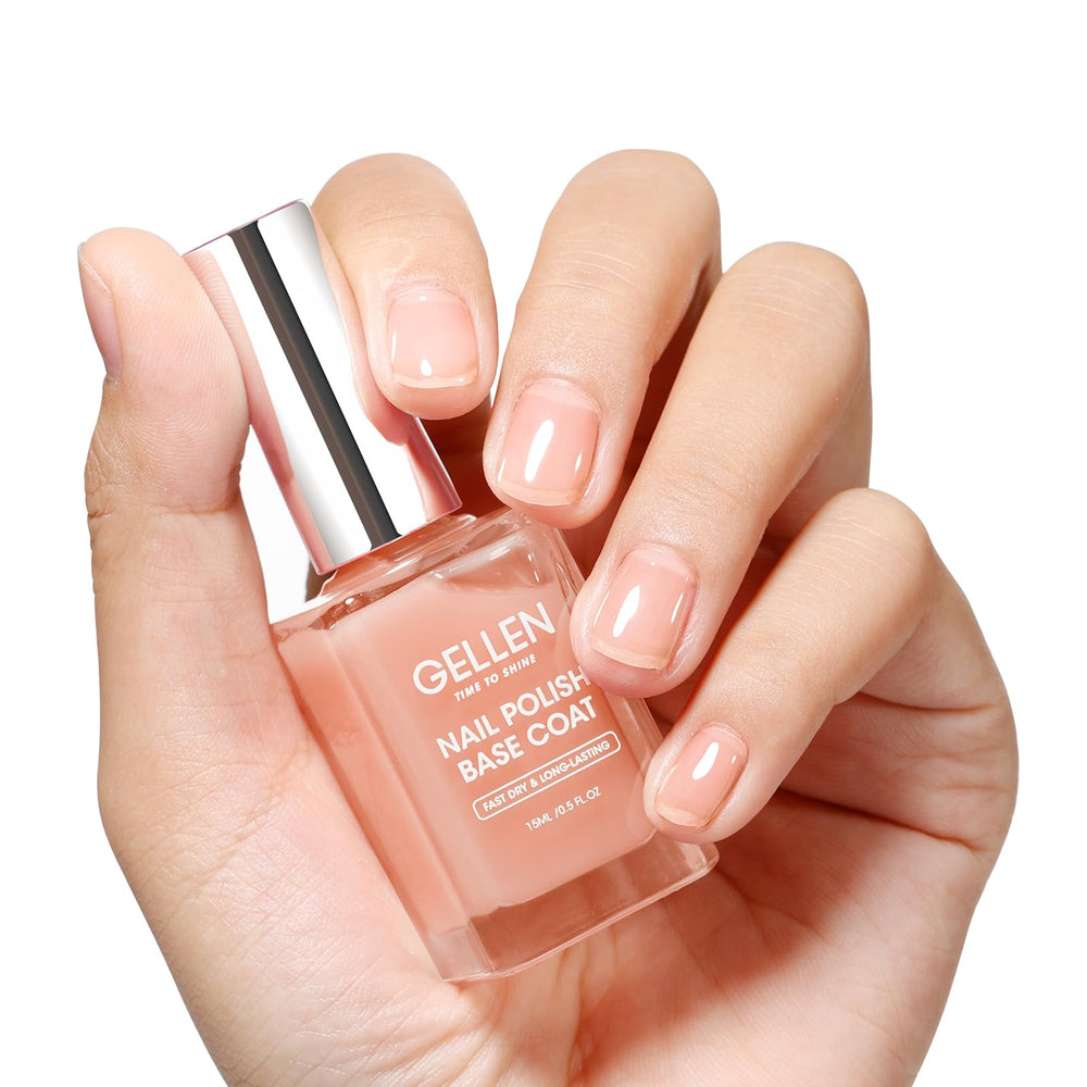 GELLEN front bottle shot showing clear base coat for even, natural nails