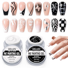 GELLEN front packaging showing two 8g jars, clear brand visibility, ready for nail art