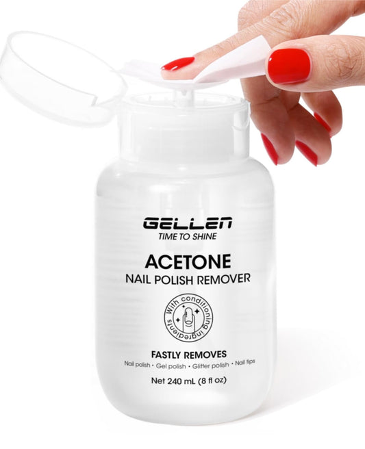 GELLEN front packaging showing 8 fl oz bottle and pump, quick removal benefit