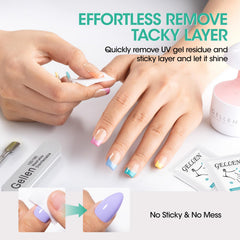 GELLEN pad removing tacky residue from cured gel for glossy finish