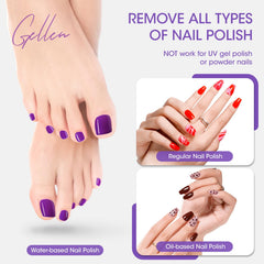 GELLEN pad in use wiping nail to remove polish quickly and efficiently