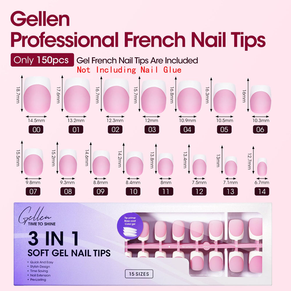 GELLEN finished short square French manicure in a lifestyle setting