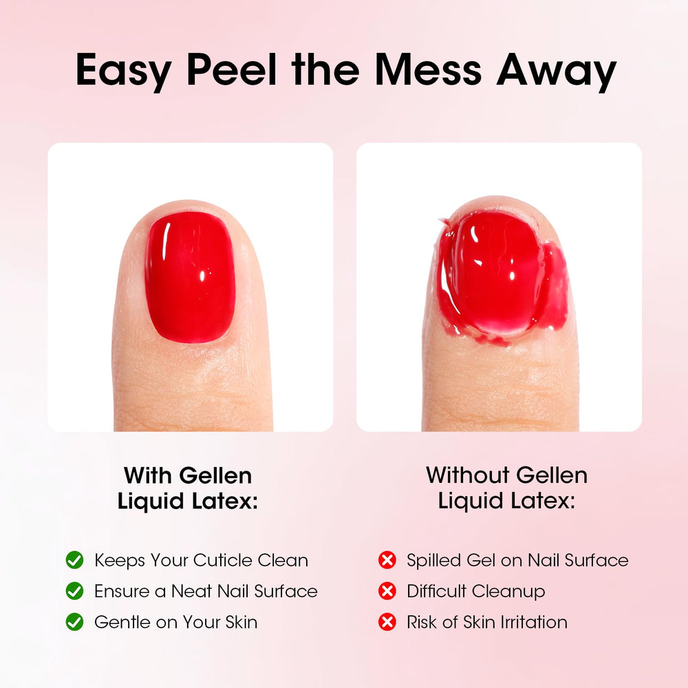 GELLEN applied around cuticle demonstrating precise protection and neat lines