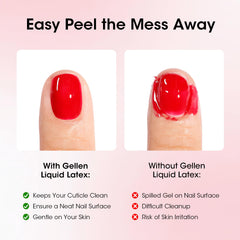GELLEN applied around cuticle demonstrating precise protection and neat lines