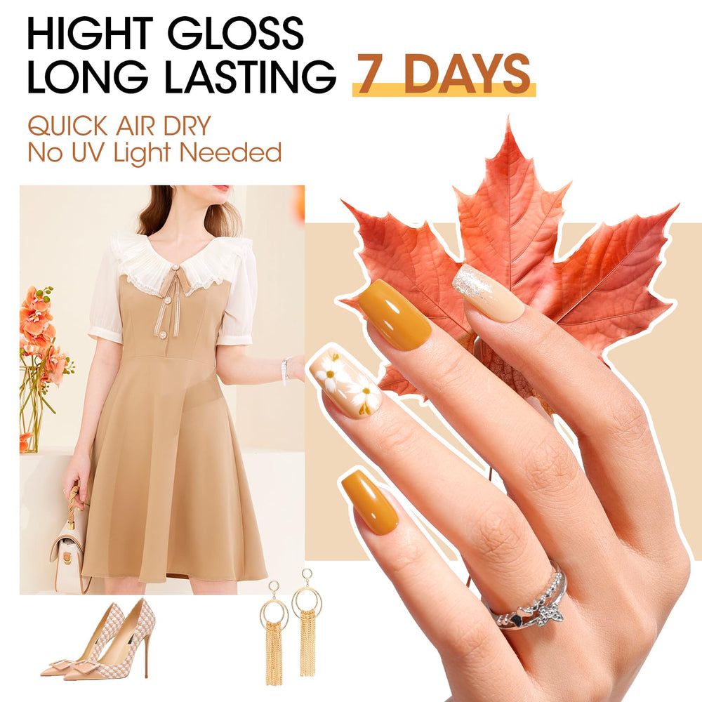 GELLEN manicured hands wearing deep brown polish showing durable shine