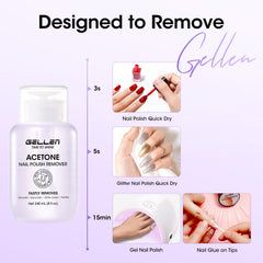 GELLEN nail before and after demonstrating cleaner, less damaged nails benefit