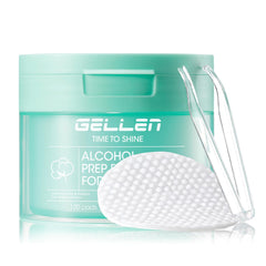 GELLEN jar front view showing labeled prep wipes and resealable lid for freshness