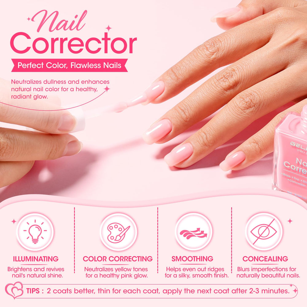 GELLEN applied on natural nails showing strengthened healthy appearance