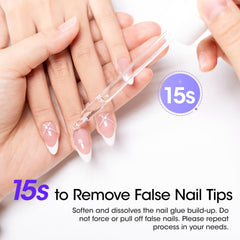 GELLEN removed tip and residual glue showing clean lift and preserved nails