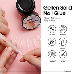 GELLEN gel swatch on nail plate highlighting bubble-free finish and clarity