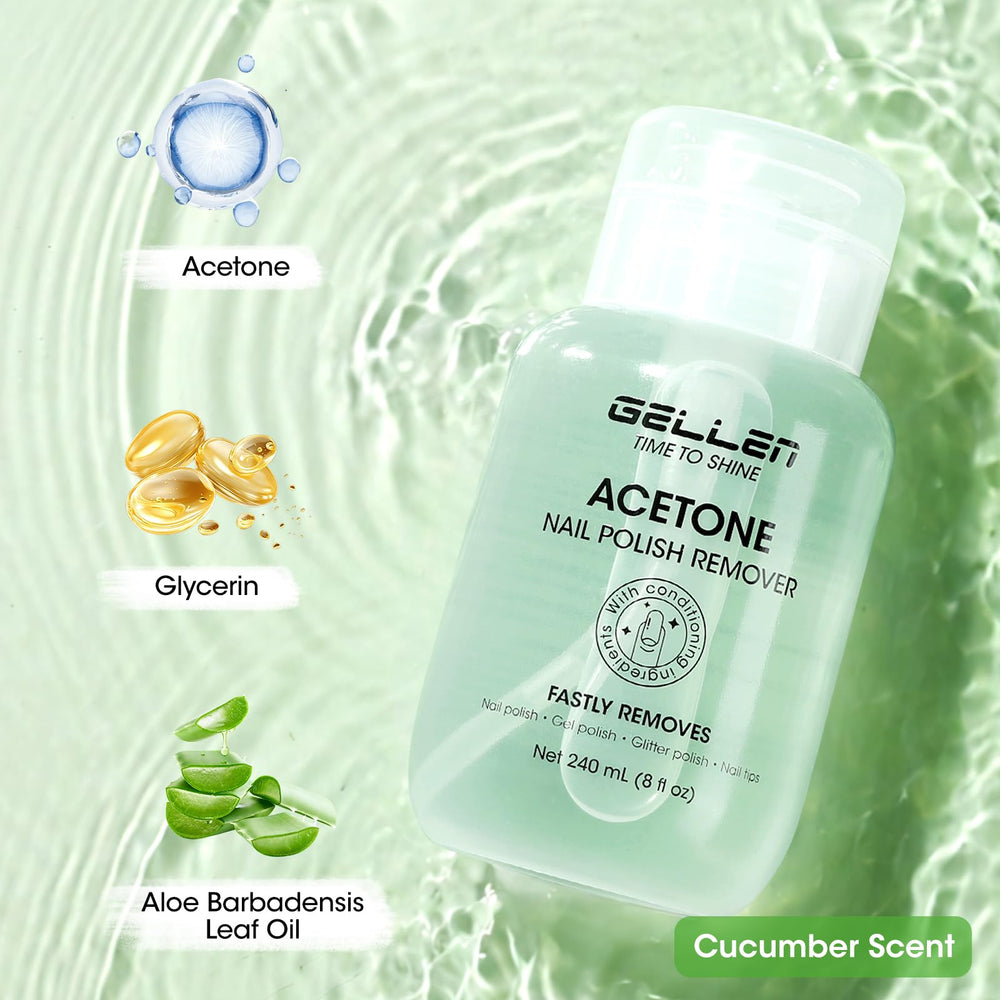 GELLEN remover on cotton pad showing fast polish breakdown benefit