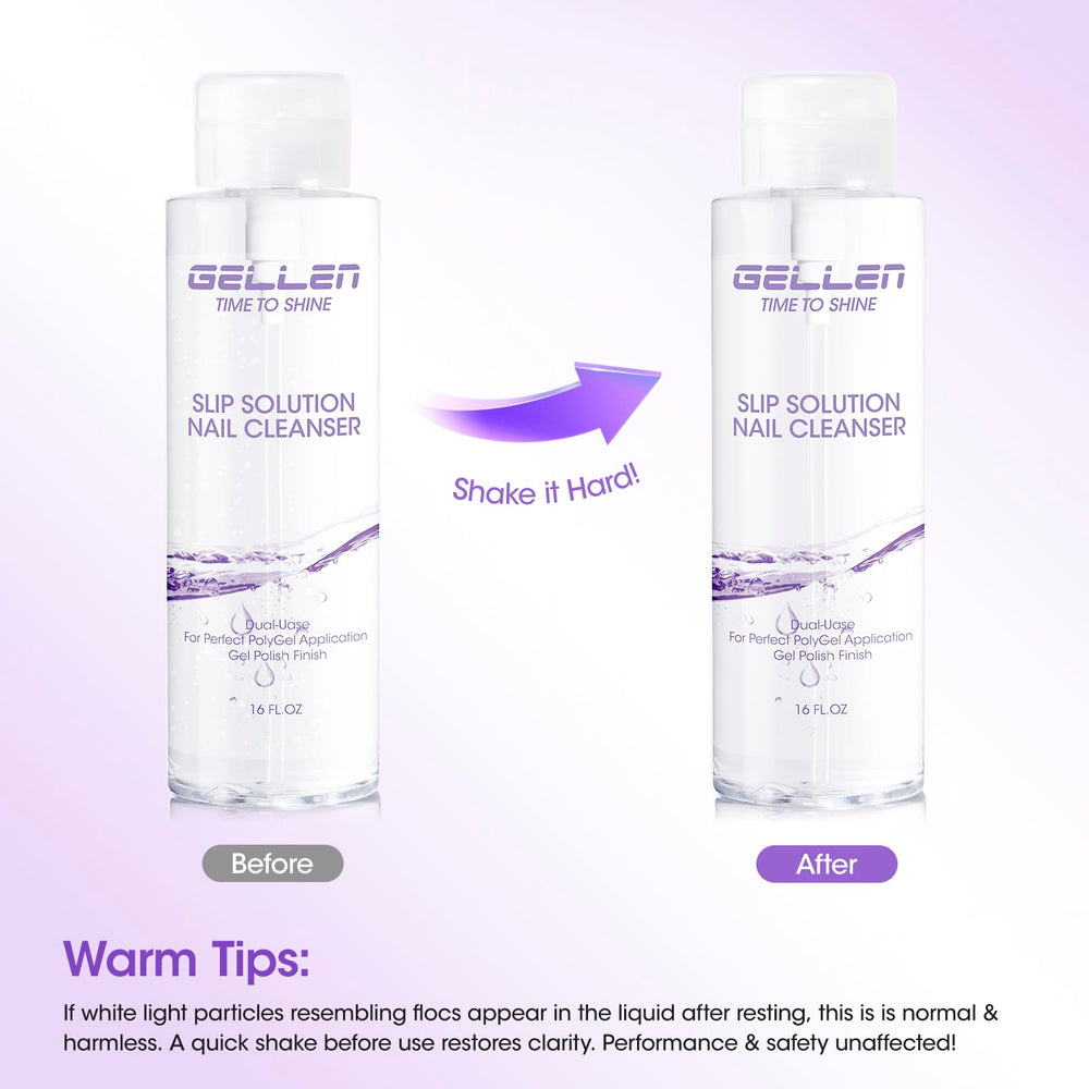 GELLEN removing tacky residue from cured gel with wipe showing glossy result benefit: reveals shine
